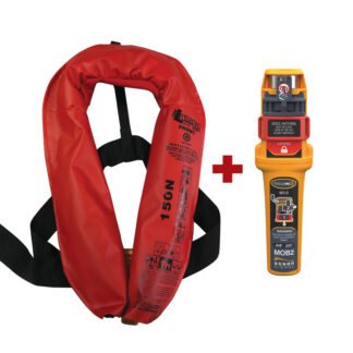 LALIZAS Lamda 150N MOB2 Set automatic SOLAS inflatable lifejacket with Ocean Signal rescueME MOB2